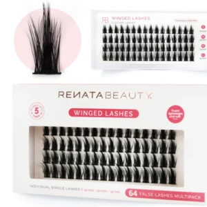 Renata Beauty Pestañas Winged – Pack de 64, Variedad de Longitudes (10mm, 12mm, 14mm)